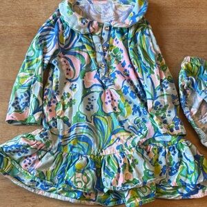 Lilly Pulitzer Pastel Floral Cotton Baby Romper in Blue, Pink & Green